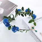 Tiara de cabelo feminina com folhas verdes estilo Mori artesanal, flores artificiais, ideal para um visual natural e delicado, feita à mão. — foto 9
