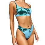 Gradient multicolor split female swimsuit for ultimate beach comfort. Offers quick drying, flattering design and vibrant — photo 3