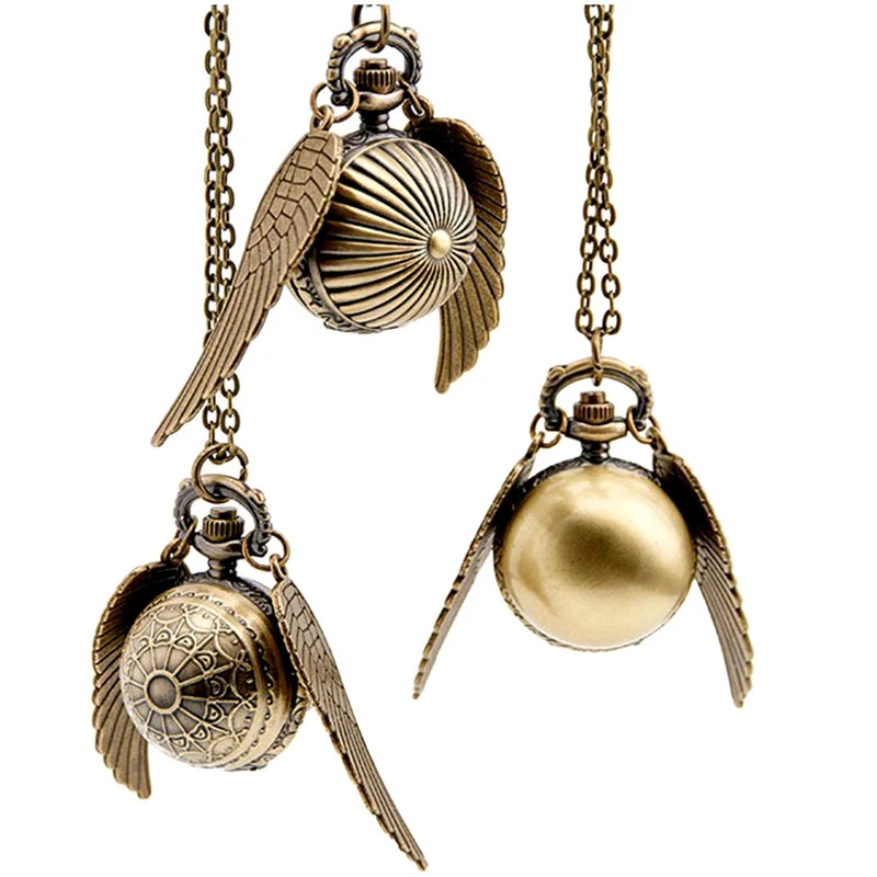 Colar Snitch Harry Potter Relógio de Bolso Quidditch Retrô Flip Esférico Enfeite Um presente mágico e elegante para fãs da saga. — foto 19