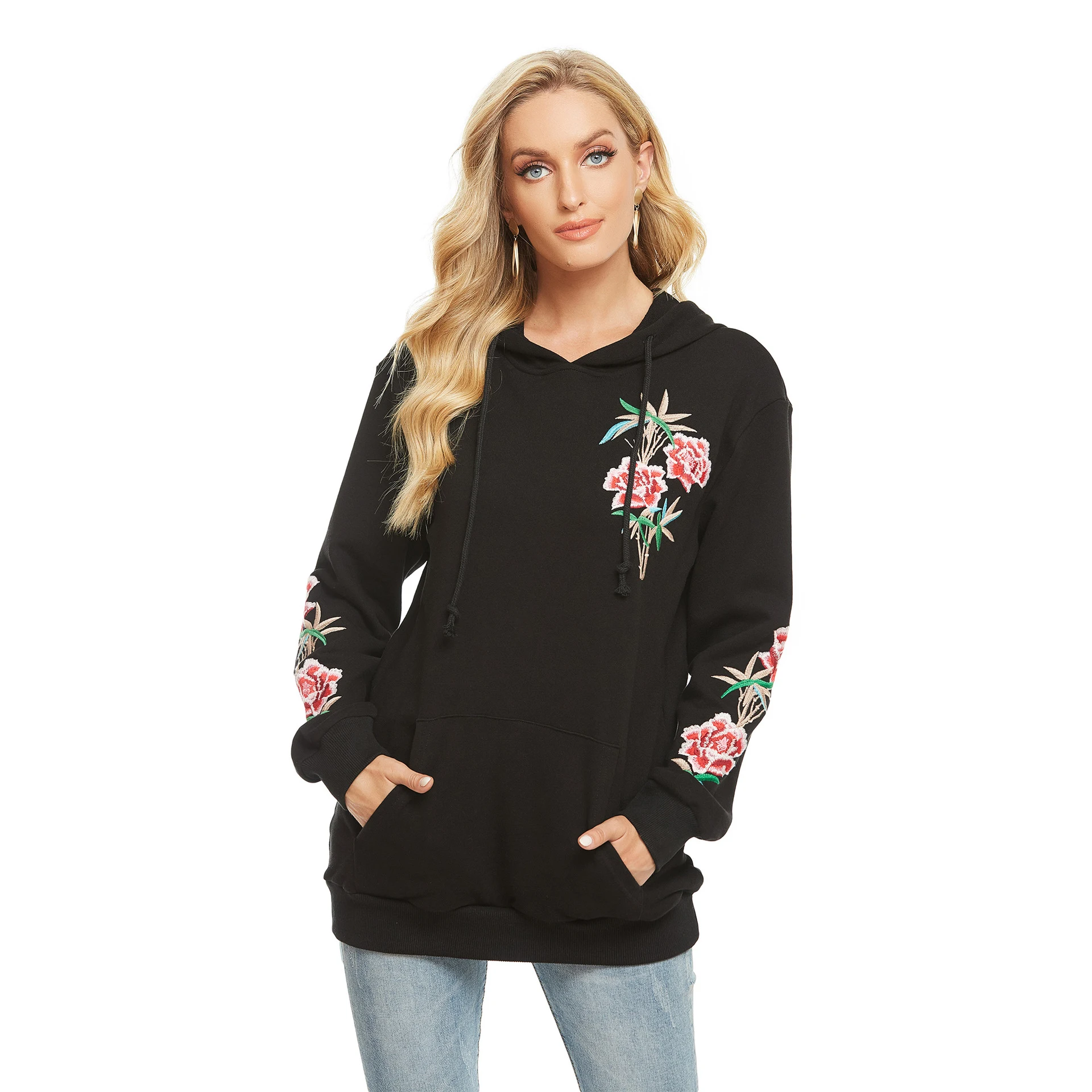 Langer bestickter Pullovermantel für Damen — foto 5