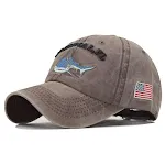 Gewassen baseballcap met geborduurde haai. Comfortabele pasvorm, ideaal voor dagelijks gebruik, beschermt tegen de zon en ziet er cool uit. — foto 6