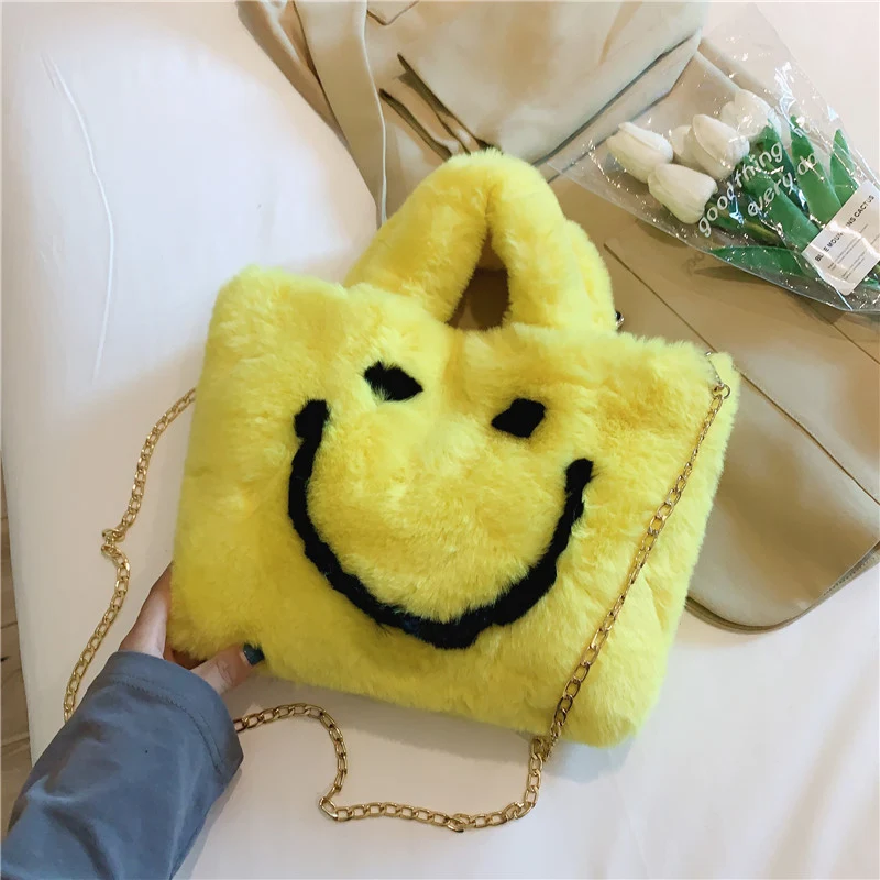 Korean Face Plush Chain Tote Bag, een stijlvolle en schattige draagtas om uw benodigdheden met flair te dragen. Perfect voor elk — foto 3