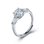 Anel feminino de prata esterlina com moissanite micro cravejada, design elegante e brilho intenso, perfeito para realçar sua beleza em qualquer ocasião. — foto 6