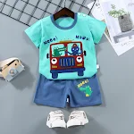 Conjunto infantil de manga curta em algodão puro Leve e respirável Ideal para o verão Conforto e liberdade para brincar e se divertir — foto 13