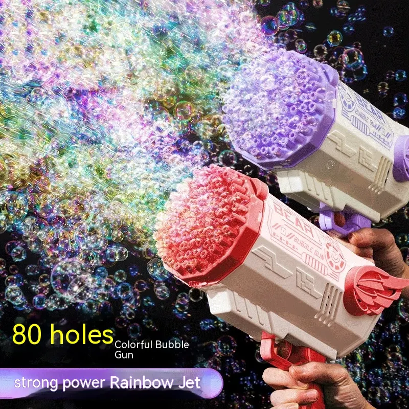 Title 5, 80-Hole Electric Bubble Machine Rocket Gatling....