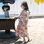 Calças largas estampadas florais de verão para meninas, ideais para um visual leve e fresco em dias ensolarados. — foto 6