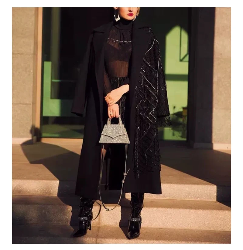 Title 8, Bolsa feminina transversal com strass, glamouro...