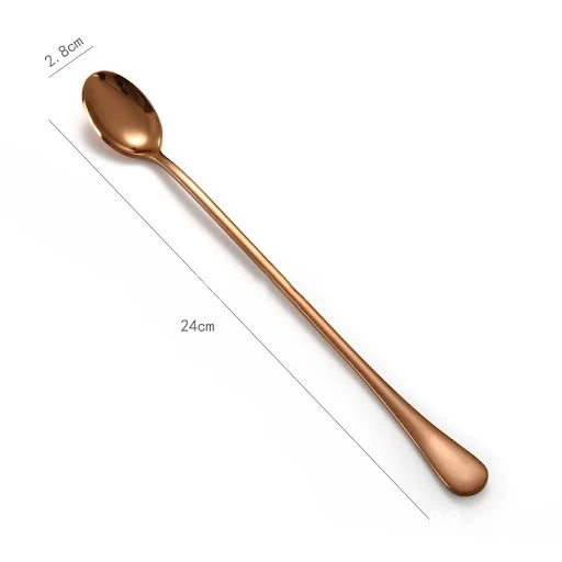 Title 2, Lengthened gold-plated stirring spoon stirring ...
