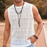 Men's Casual Hollow Sexy Vest Plus Size Breathable and Stylish Perfect for Summer Lightweight Design Comfortable Fit for — photo 2