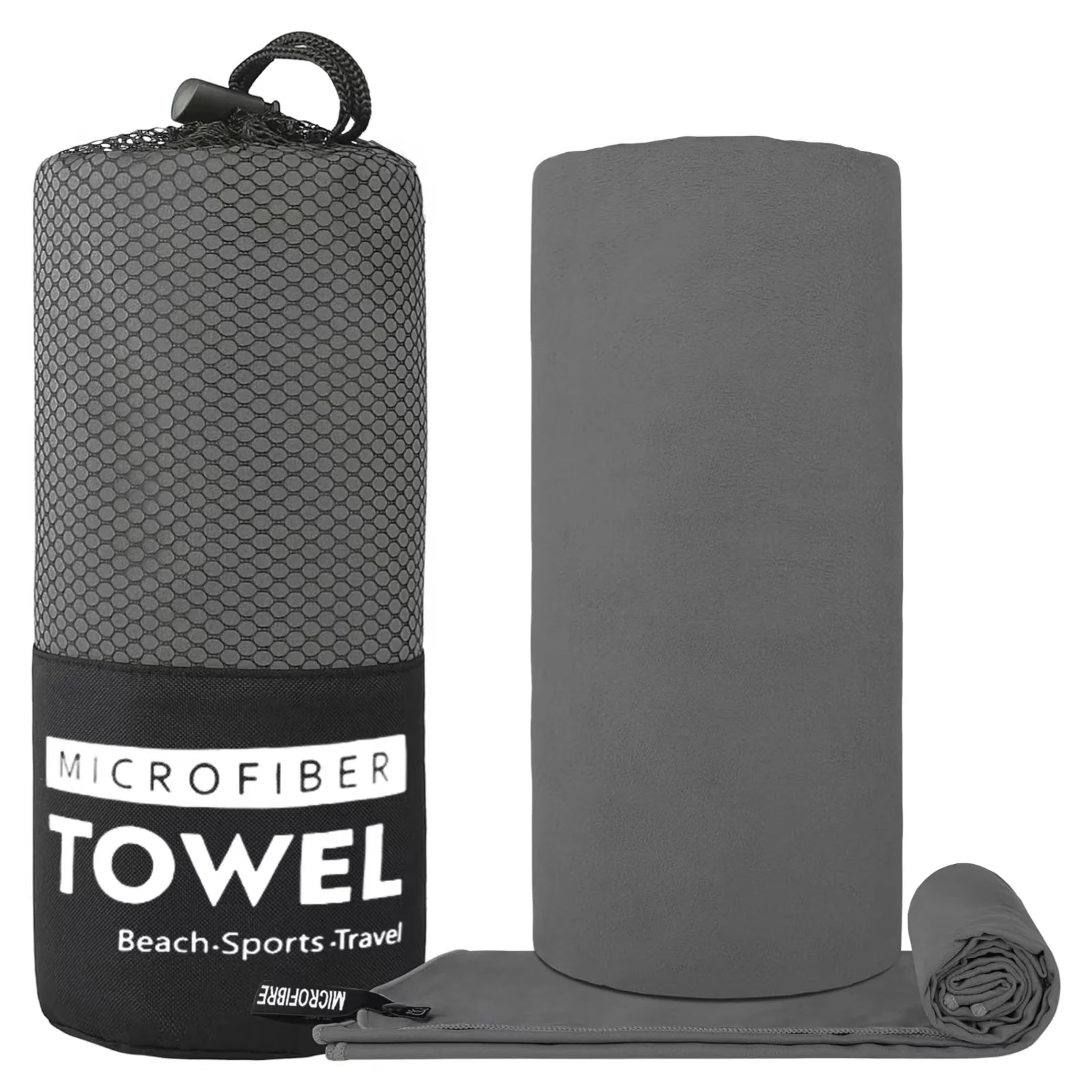 Toalha portátil de microfibra aveludada de dupla face e secagem rápida, perfeita para academia, viagens e esportes. — foto 2