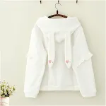 Roupas de outono e inverno para estudantes do ensino médio com orelhas fofas e suéter acolchoado de veludo — foto 1