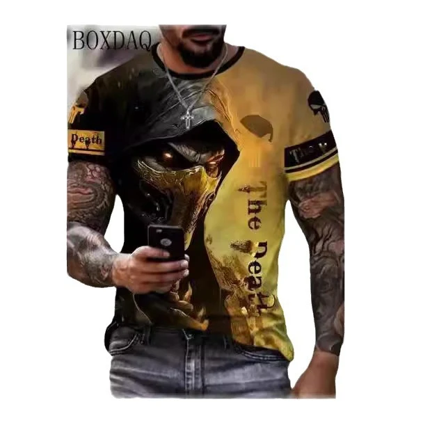 Camisetas Casuais 3D Estampadas para Homem, Versáteis e Confortáveis, Manga Curta, Perfeitas para o Verão, com Design Moderno e Único. — foto 6