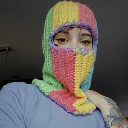 Title 2, Handmade knitted hat with windproof neck protec...
