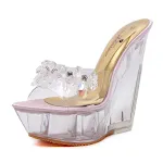 Damen Glass Drill Kristall Keil Sandalen Stilvolle Schuhe mit einzigartigem Design für besonderen Anlass und optimalen Komfort. — foto 3