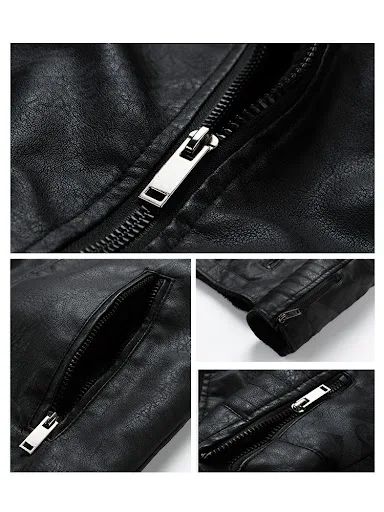 Title 11, Mens Fall Winter Lapel Leather Motorcycle Jack...