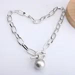 Colar de bola de metal feminina — foto 2