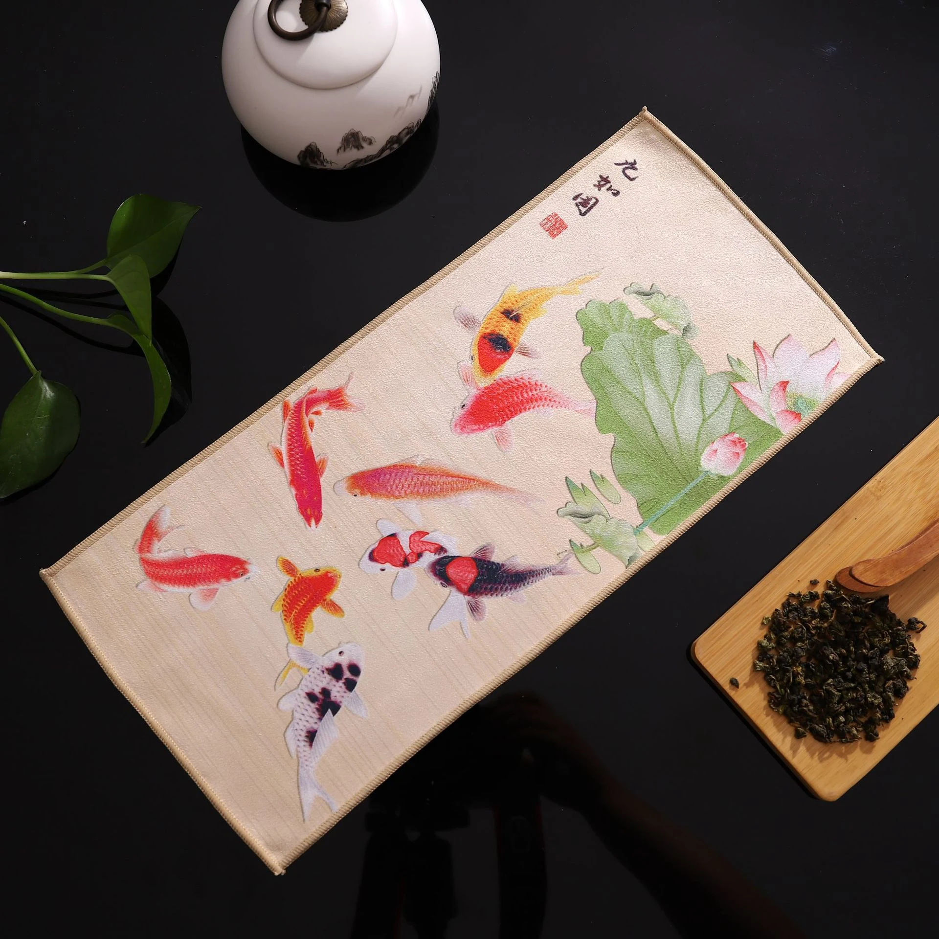 Deerskin Velvet Zen Towel Tea Cloth Ancient Style Painted Absorbent National Fashion Perfect for Tea Ceremony Rituals El — photo 6
