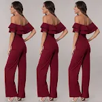 Dames casual jumpsuit effen kleur met ruches, ideaal voor een stijlvolle en comfortabele look, perfect voor dagelijks gebruik. — foto 5