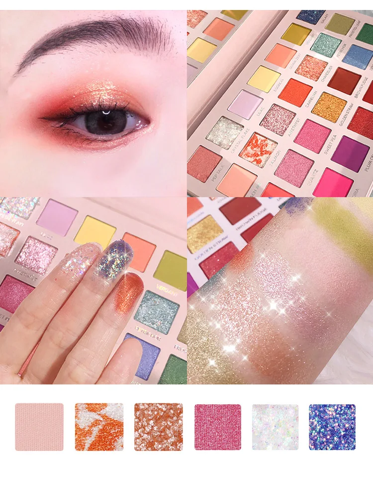 Matte Glitter Pearlescent Net Red Eyeshadow Palette for stunning eye looks. Create long-lasting, shimmering effects with — photo 6