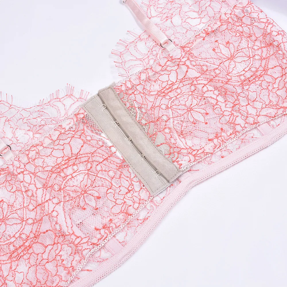 Title 13, Lace Fishbone Waist Contrast Bra Suit, shapes y...