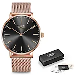 Mesh belt rose gold black