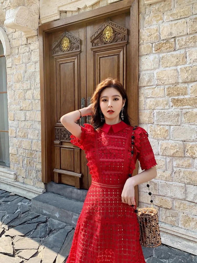Vestido retrô estilo britânico com lapela, primavera e verão, nova roupa feminina, elegante e com toque vintage. — foto 4