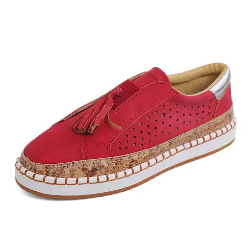 Title 5, Womens Plus Size Round Head Flat Casual Shoes ...