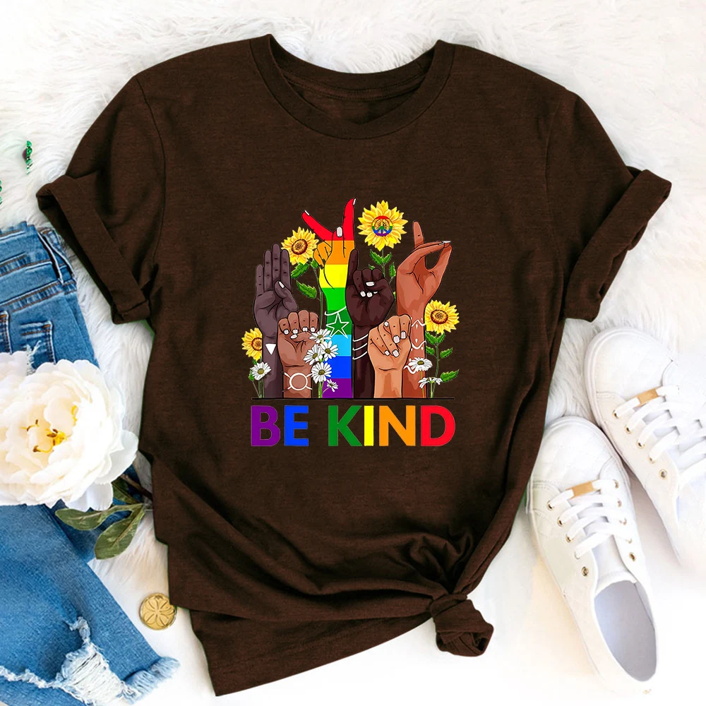 Ebay Independent Station Foreign Trade New Women's T-shirt BE KIND Casual Printing Spot Short-sleeved T-shirt Wholesale — photo 22