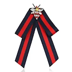 Broche de pajarita tejida a rayas, elegante accesorio para hombres y mujeres, perfecto para añadir estilo y sofisticación a cualquier atuendo. — foto 3