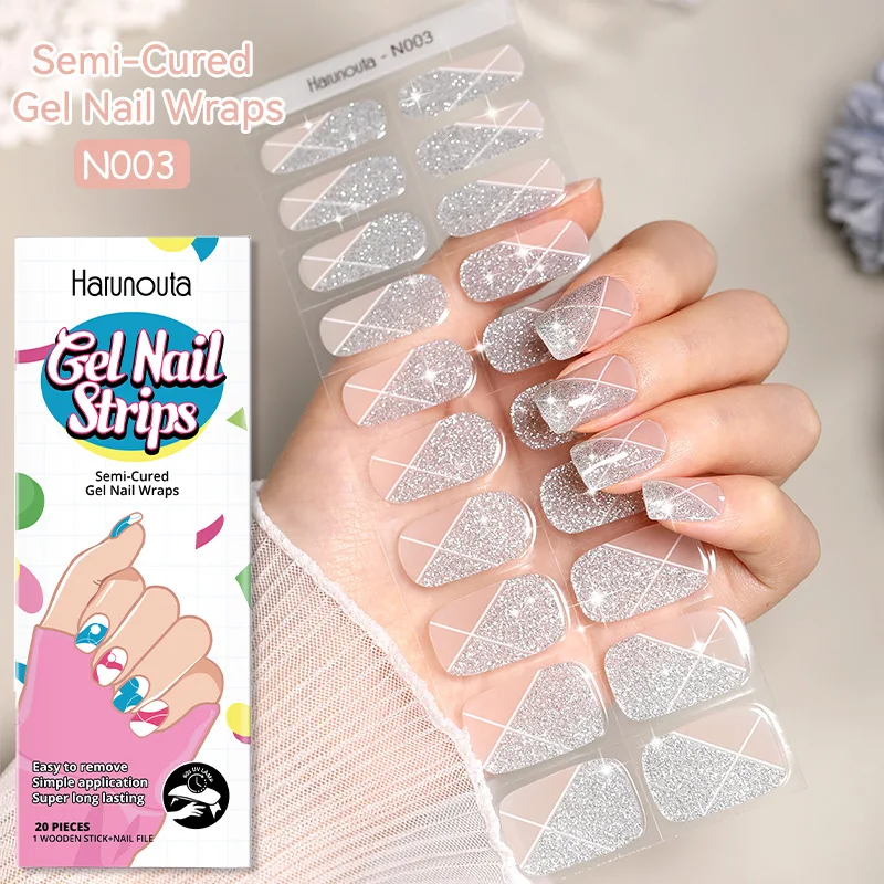 Japanese Style Nail Beauty Gel Stickers Semi-cured, French Gel manicure, easy to apply, long-lasting, salon-quality nail — photo 37