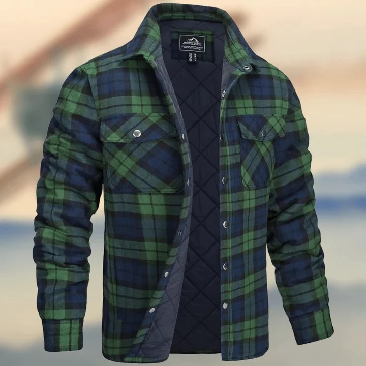 Camisa masculina de manga longa, grossa, xadrez com lapela, jaqueta perfeita para o outono e inverno, confortável e estilosa. — foto 10