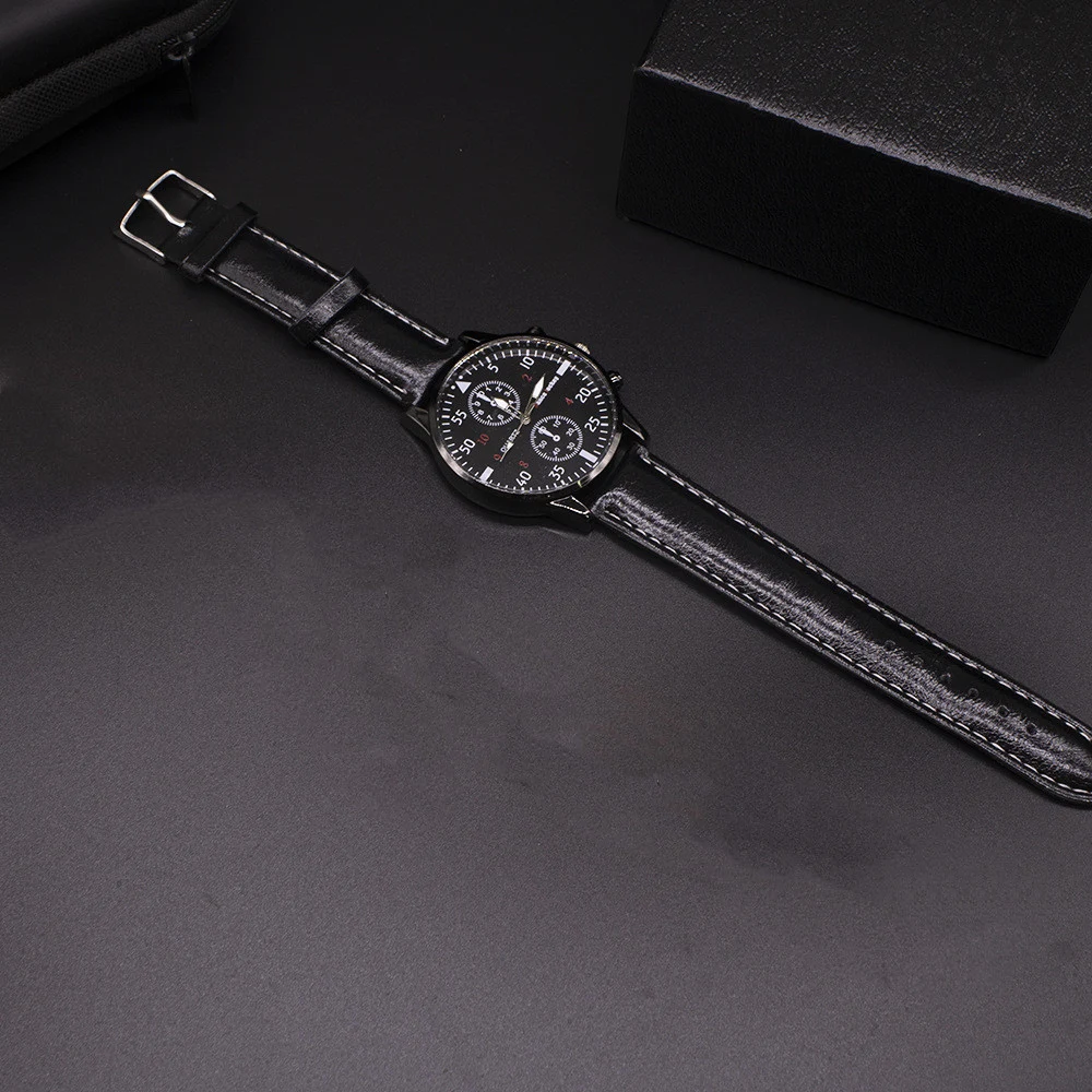 Herenhorloge 3 stuks Nieuw Trend Student Mode Quartz Horlogeset voor Heren Stijlvol Design Perfect voor Dagelijks Gebruik en Cadeau — foto 5