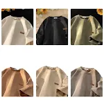 Camiseta retrô masculina de camurça, solta, manga meia, para adolescentes, estilo pop, conforto e visual despojado. — foto 7