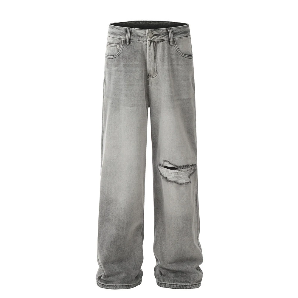 American-Style Patch Ripped Jeans, Effortless Coolness for Everyday Wear, Comfortable Fit with a Distressed Look, Perfec — photo 9