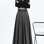 Saia de terno preta de personalidade fashion para mulheres Design elegante e moderno, perfeita para looks profissionais e sofisticados, destaque-se — foto 4
