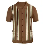 Camiseta de manga curta listrada verde de verão. Conforto e estilo para os dias quentes. Ideal para um visual casual e fresco em qualquer ocasião. — foto 2