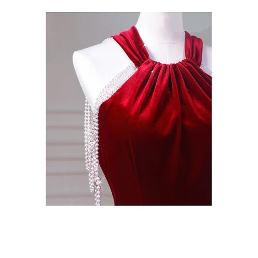 Title 5, Velvet Fishtail Cocktail Dress for Bridal Engag...