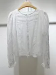 Camisa retro francesa de algodón fino y hueco, súper cómoda y bonita. Disfruta de la elegancia y frescura con este diseño único y favorecedor. — foto 3