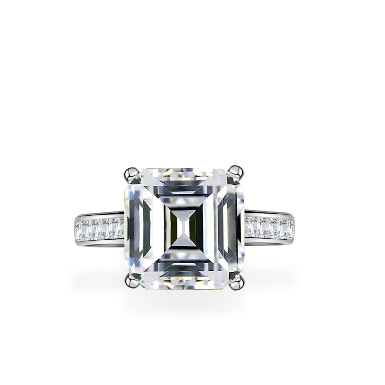 Anel feminino de moissanite de prata S925 de 5 quilates. Um brilho deslumbrante para ela, ideal para noivados e ocasiões especiais. — foto 3