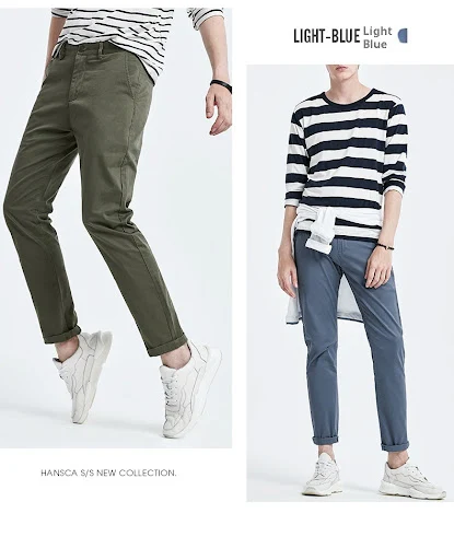 Title 13, Pantalones casuales de algodón puro para hombre...