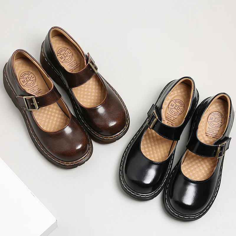 Cute Big Head JK Style Small Leather Shoes offer comfort and style, perfect for an adorable and modern look. Shop now fo — photo 1
