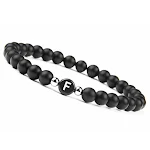 Pulseira de letras em ágata natural fosca de 6MM, um acessório elegante e personalizado para expressar seu estilo único. — foto 19