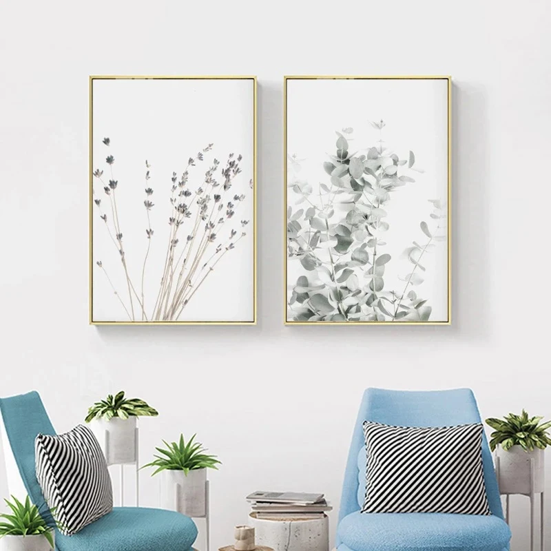 Decoração Nórdica de Plantas Pequenas Tela Pintura Transforme sua casa com esta arte de parede, ideal para um toque natural e moderno. — foto 7