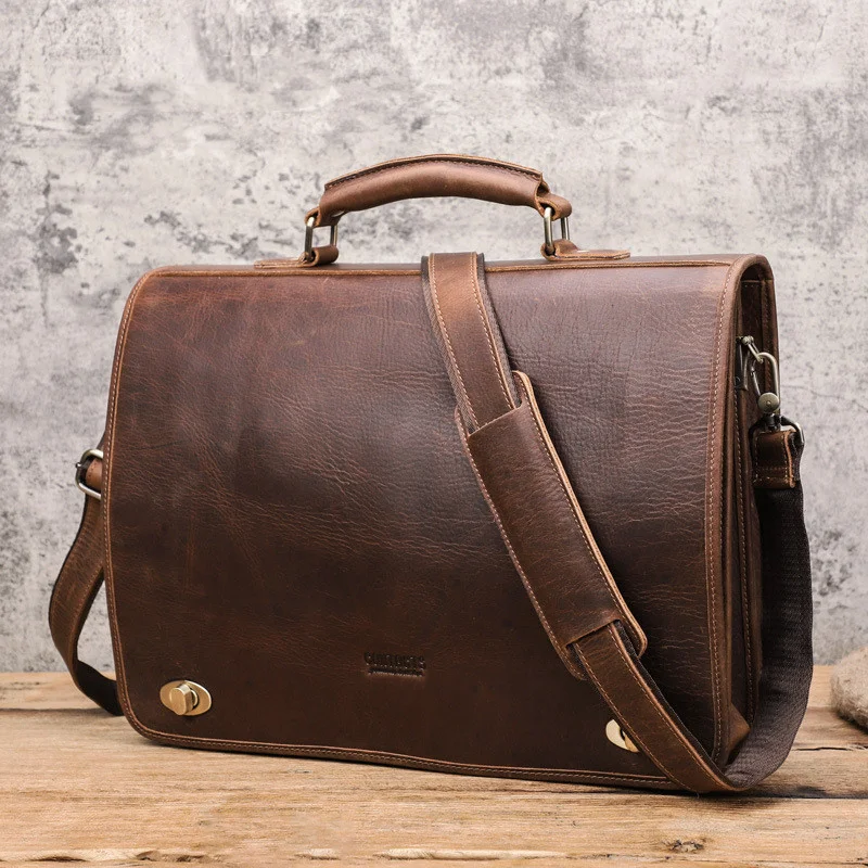 Title 5, Fashion Personality Leather Mens Business Brie...