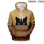 Maglione Uomo con Stampa Digitale Serie Gatti Tendenza Tempo Libero Creativa per un Look Casual e alla Moda. — foto 5