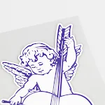 Christian Angel Playing The Cello Exterior Decoration Sticker to enhance your garden or home facade with religious art a — photo 4