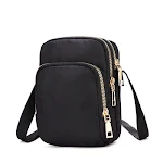 Bolsa mini transversal vertical de nylon para celular. Leve, compacta e perfeita para transportar seu smartphone com segurança e praticidade. — foto 3