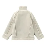 Casaco acolchoado de algodão com gola alta, lã de cordeiro e costura de pele, para aquecer e adicionar estilo ao seu guarda-roupa. — foto 12