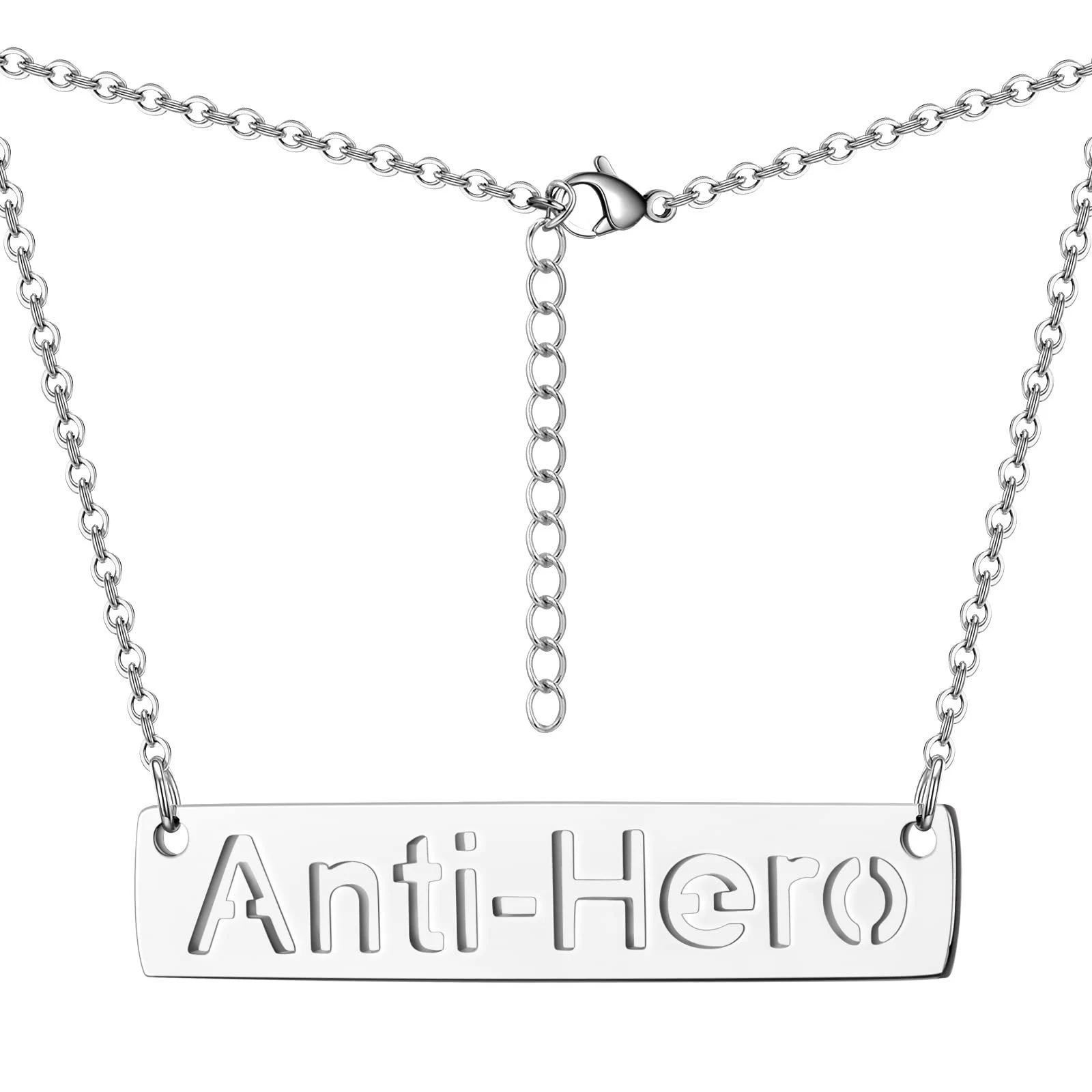 Colar de letras em aço titânio para mulheres, combina com tudo. Um acessório moderno e elegante para realçar seu estilo pessoal em qualquer ocasião. — foto 7
