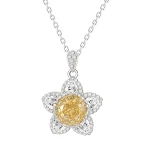 Colar Flor de Gelo com diamante amarelo, estrela de cinco pontas, luxo leve, combina com tudo, gracioso e elegante. — foto 2